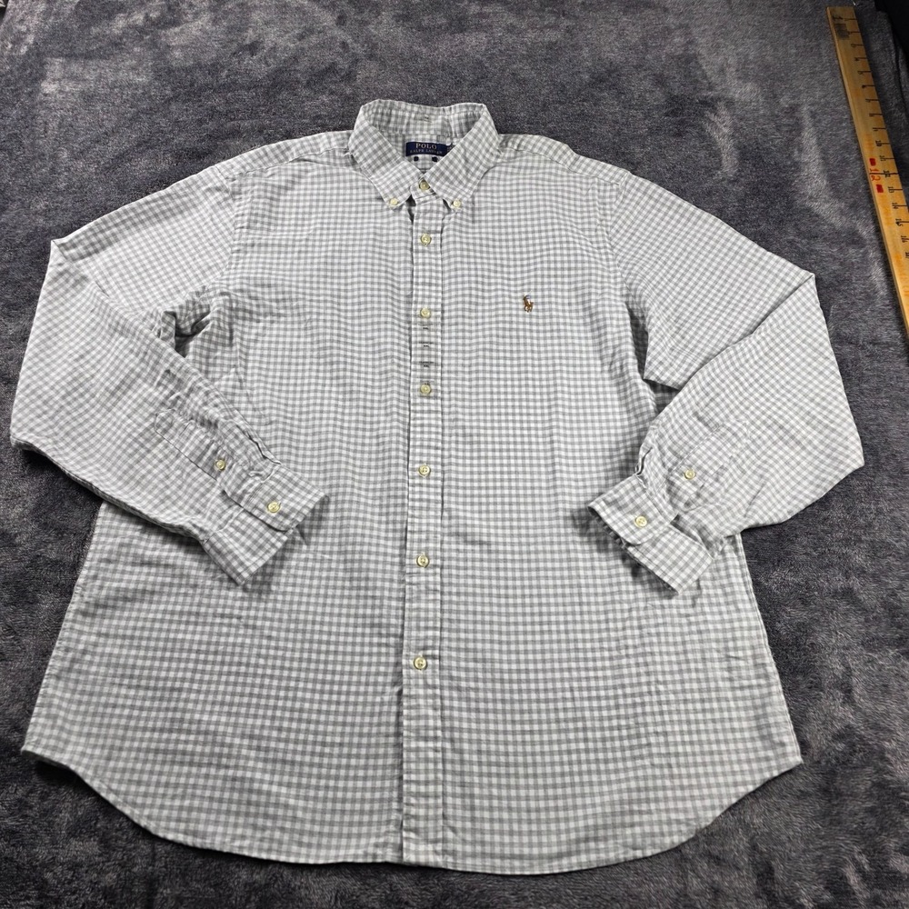 Polo Ralph Lauren Gray Gingham Check Mens XXL Classic Fit